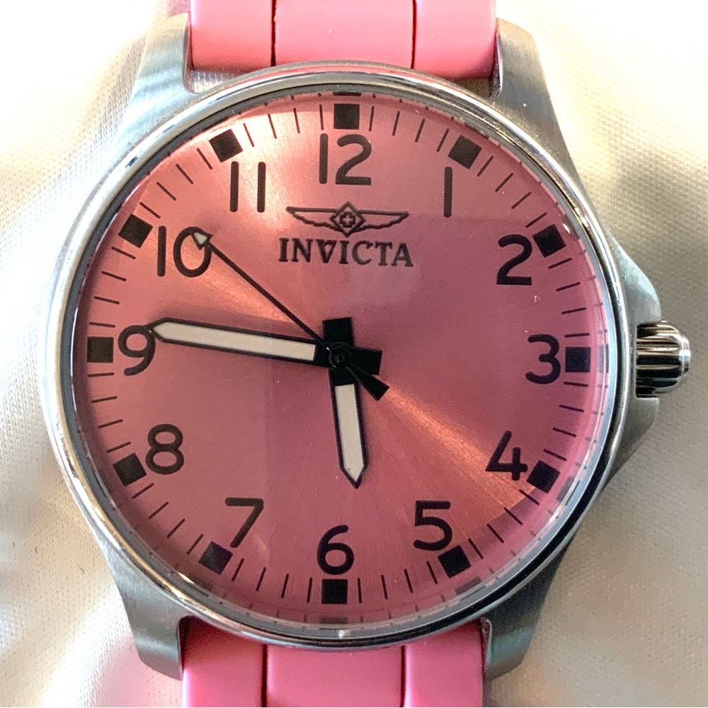 INVICTA Watch, Pink, New Battery, 38mm, Silicone Strap